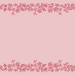 Floral background, pink border edge