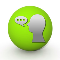 Talk circular icon on white background