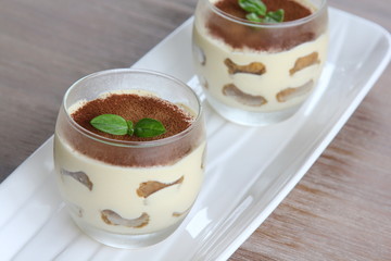 Tiramisu in glasses