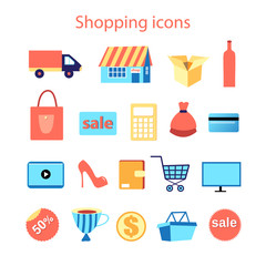 set of shopping icons