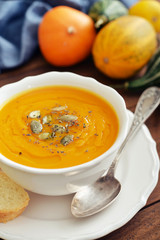 Bowl of pumpkin soup