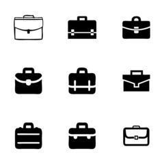 Vector briefcase icon set - 73852557