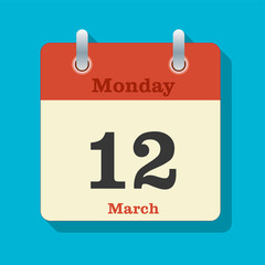 Flat Calendar Icon Vector Illustration