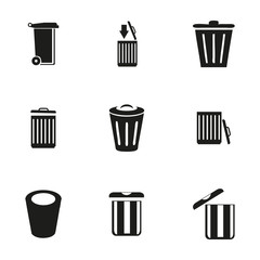 Vector trash icon set