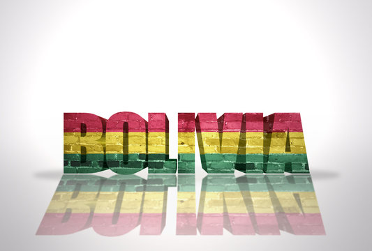Word Bolivia on the white background
