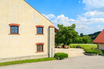 Historic building in Paczultowice village in summer, Poland