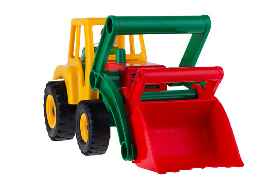 Toy tractor isolated on a white background