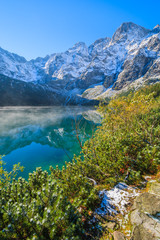 Morskie Oko lake in autumn colours, High Tatra Mountains, Poland © pkazmierczak