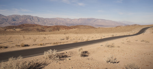 Fototapeta na wymiar Badwater Road Death Valley Panamint Mountain Range National Park