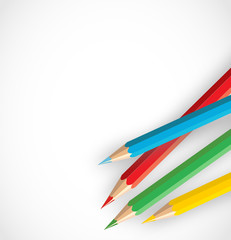 Color pencils on a white background vector