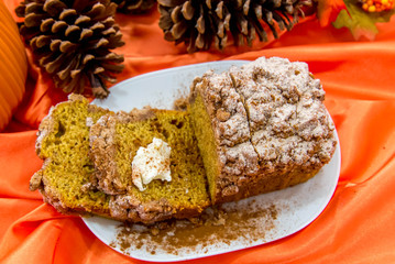 Pumpkin streusel loaf