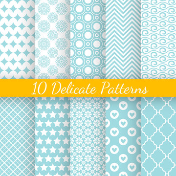 Vintage different vector seamless patterns