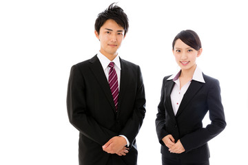 businessperson working image on white background