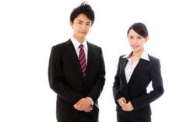 businessperson working image on white background