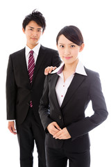 businessperson working image on white background