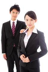 businessperson working image on white background