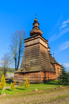 Wooden church in Skwirtne village, Beskid Niski Mountains