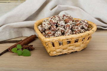 Peanut in honey with sesame seeds