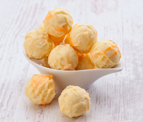 white chocolate pralines with orange