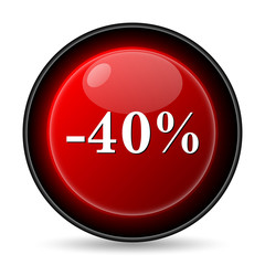 40 percent discount icon