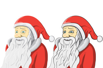 Santa Claus set isolated on white Background