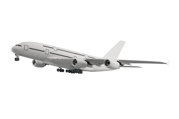 Fototapeta na wymiar Passenger airplane isolated on white background