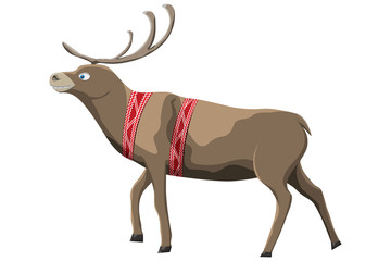 Santa Claus deer isolated on white Background