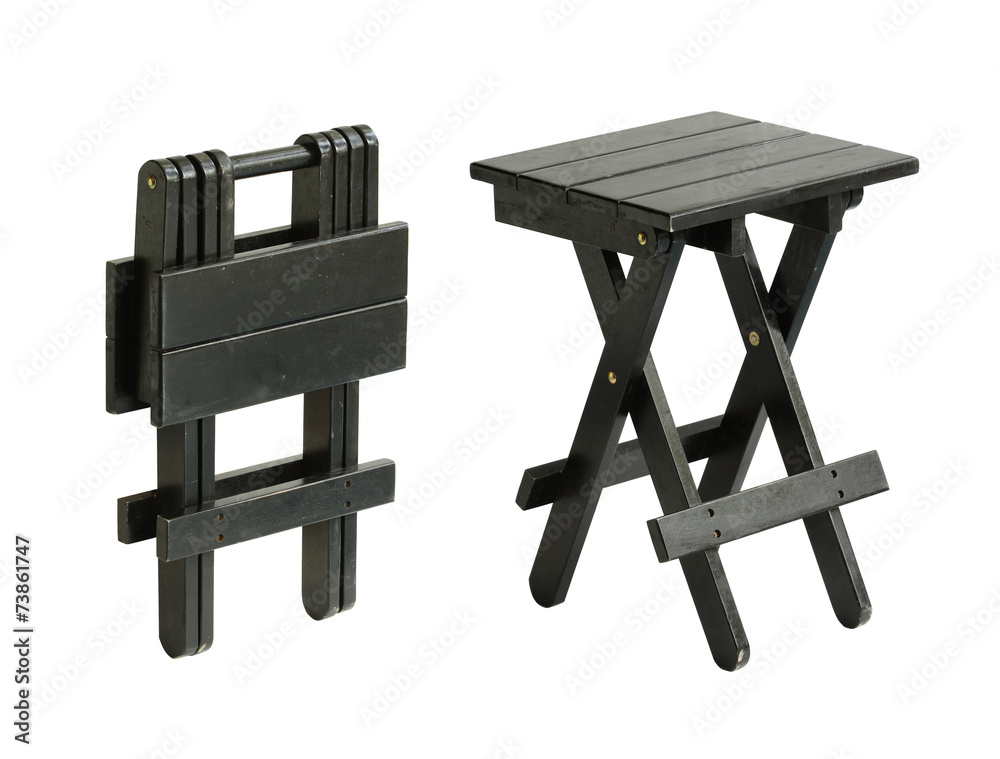 Wall mural wooden folding chair isolated on white background