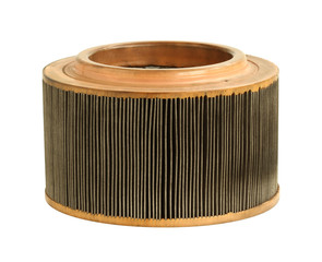 Dusty air filter isolated on white background