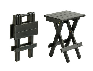 Wooden folding chair isolated on white background