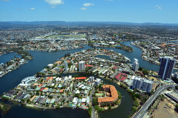 Fototapeta na wymiar Aerial view of Surfers Paradise Queensland Australia