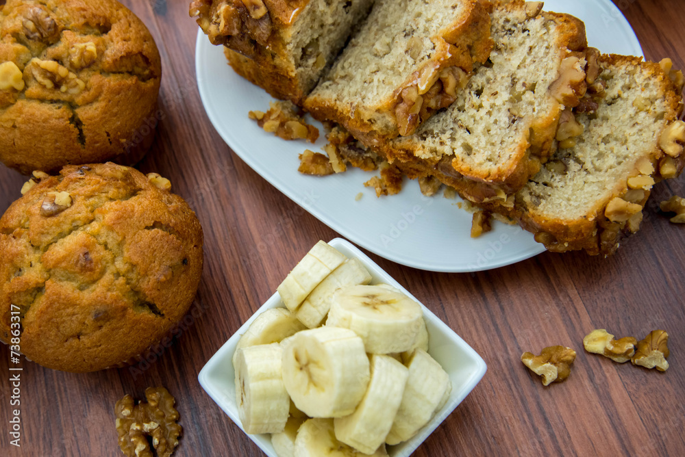 Sticker fresh banana walnut bread