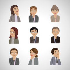 Business People Thinking - Isolated On Gray Background - Vector Illustration, Graphic Design Editable For Your Design