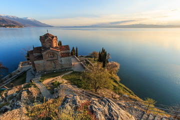 Sveti (Saint) Jovan Kaneo Church on Lake Ohrid - obrazy, fototapety, plakaty