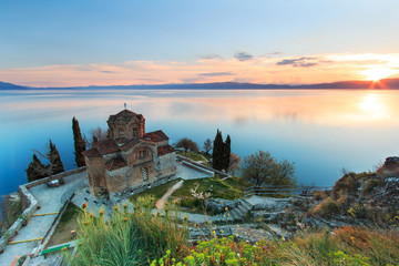 Sveti (Saint) Jovan Kaneo Church on Lake Ohrid - obrazy, fototapety, plakaty