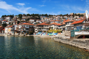 Fototapeta na wymiar Ohrid lake and old town