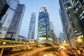 Naklejka premium Central Hong Kong at night