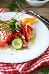 Salad with cucumber and sweet pepper