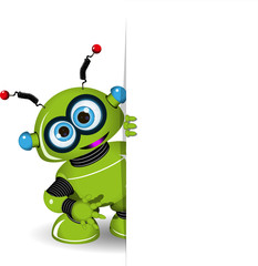 Green Robot and White Background