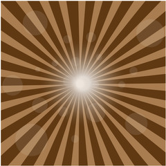 Vector background sun rays with brown color