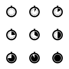 Fototapeta na wymiar Vector stopwatch icon set