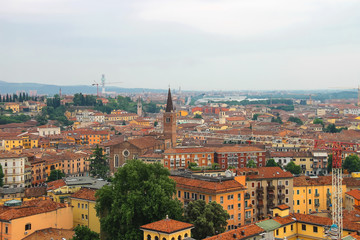 Obraz premium Red roofs of the city center. Verona, Italy