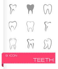 Vector teeth icon set