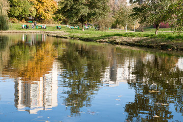 Pond in Skaryszewski Park