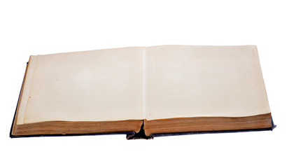 open blank book on white