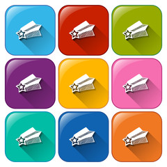 Buttons with falling stars