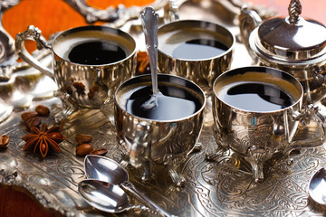 Black coffee in oriental style