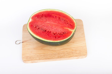 Slice of watermelon on white background