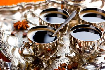 Black coffee in oriental style