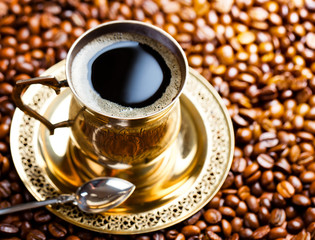 Black coffee in oriental style